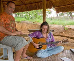 playing music