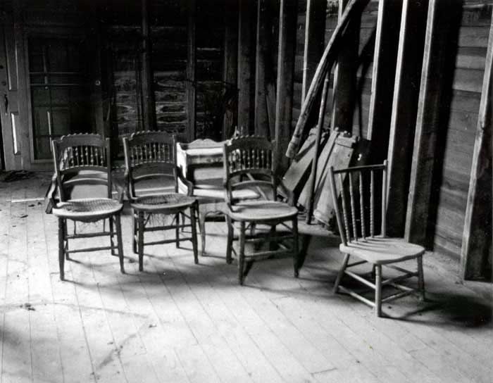 Abandoned furniture in the loft