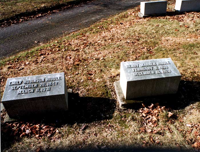 Henry and Emily Riddle gravestones, Maple Grove Cemetery