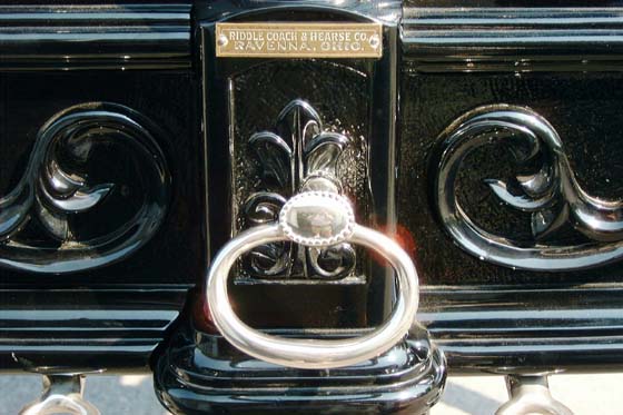 Oak Harbor Hearse — Rear door handle and name plate