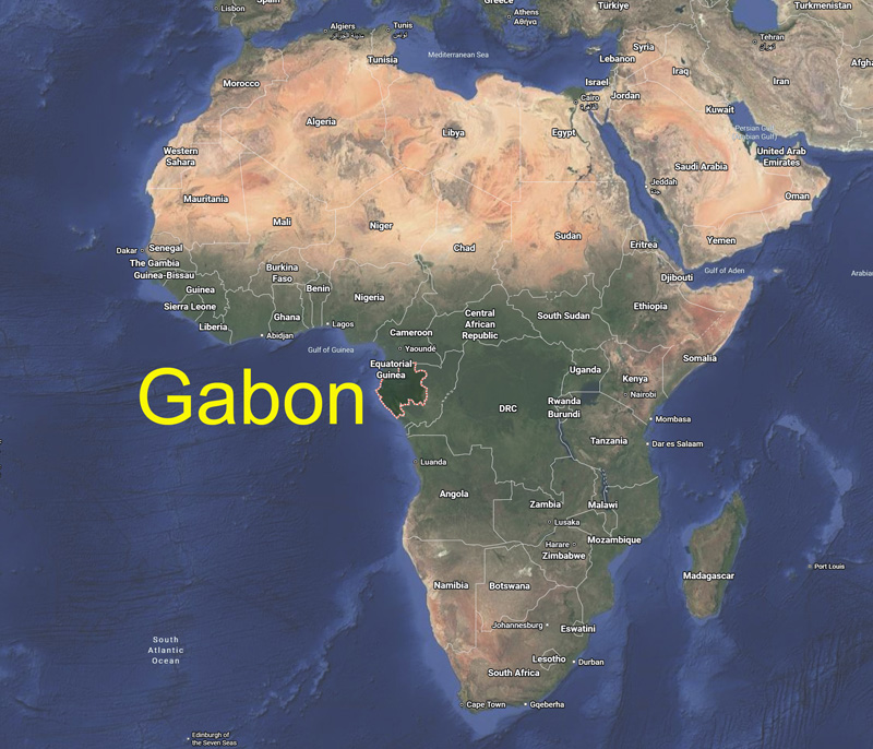 Map of Gabon in Africa