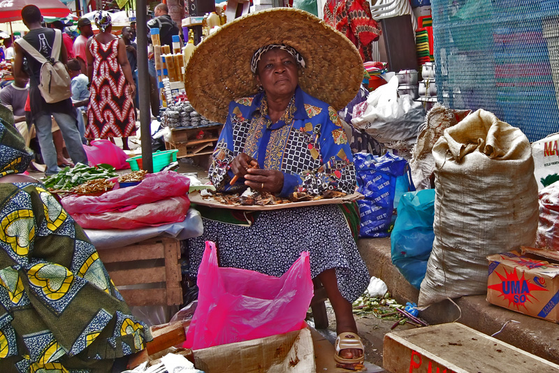 Vendor in Libreville market