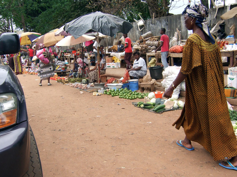 Food section of the Libreville market