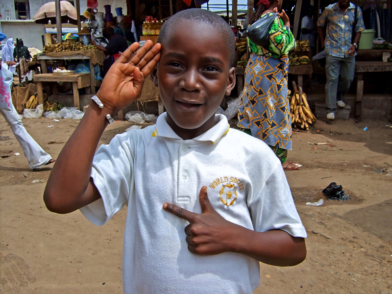 Young man in the Libreville market