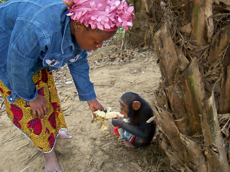 Julie with her security blanket