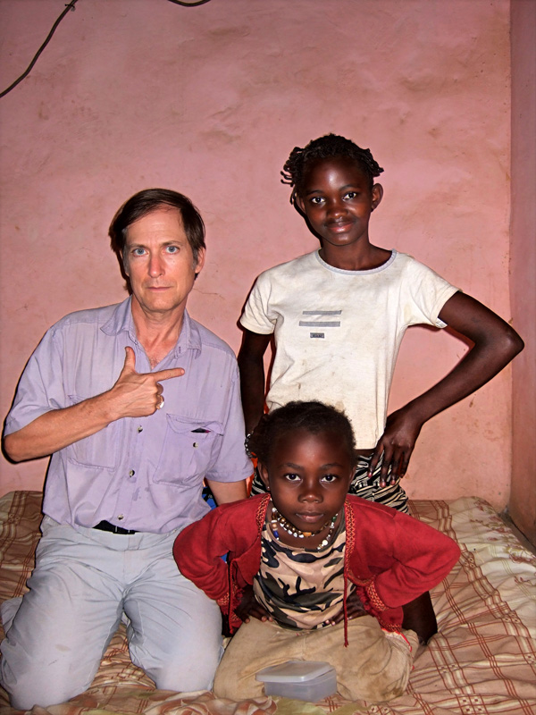 Posing with children before leaving